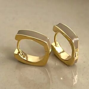 Exquisite Vintage-Inspired S925 Sterling Silver Plated Golden Tone Hoop Earrings